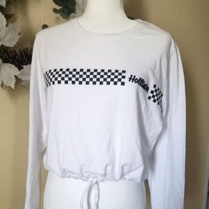Hollister Y2K Long Sleeve Graphic Checker Tee T-shirt Racing Large